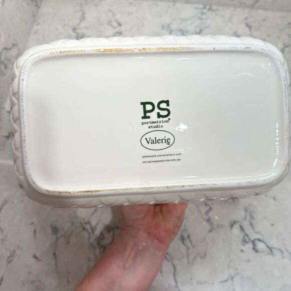 Portmeirion Studio Valerie 12" Ceramic Lattice Handled Basket. - Picture 4 of 7